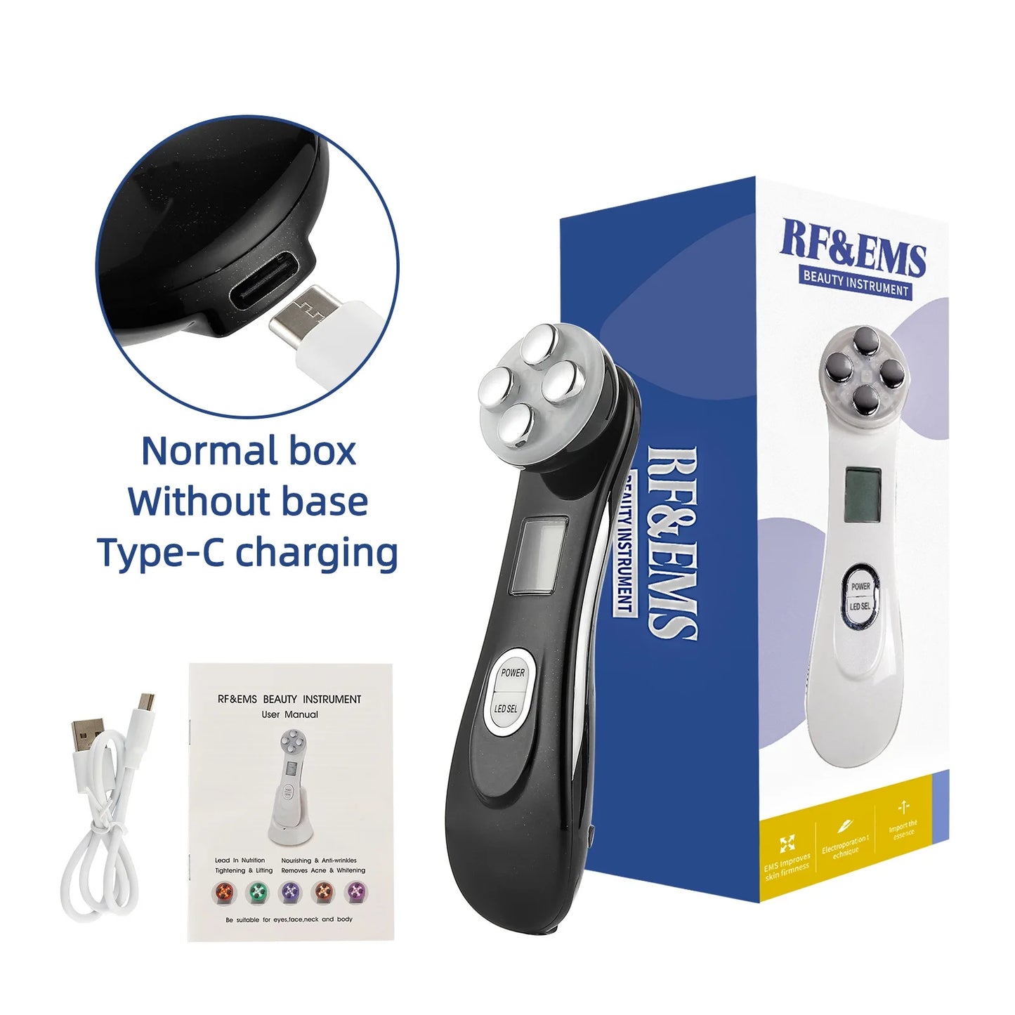 5 In 1 Home Facial Beauty Device Mesotherapy Electroporation RF Radio Frequency Facial LED Photon Skin Care Beauty Device Face Lifting Tighten