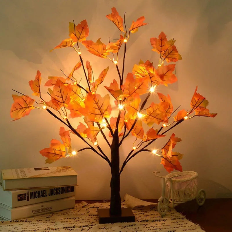 1pc 24 LED Artificial Black Birch Tree Light DIY Branches Table Lamp For Fall Gifts Home Bedroom Holiday Party Halloween Decor