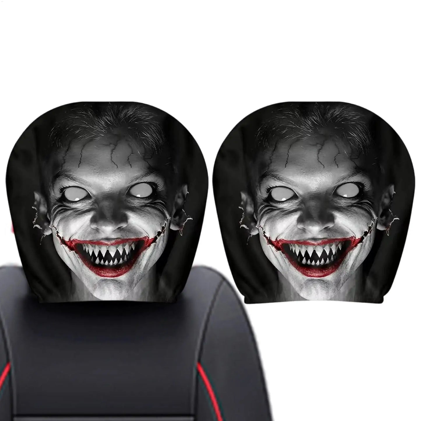 NEW Head Rest Cover For Car Universal Spooky Soft Funny Case Decor Car Headrest Covers For Daily Commuting Trip Home Trick Party