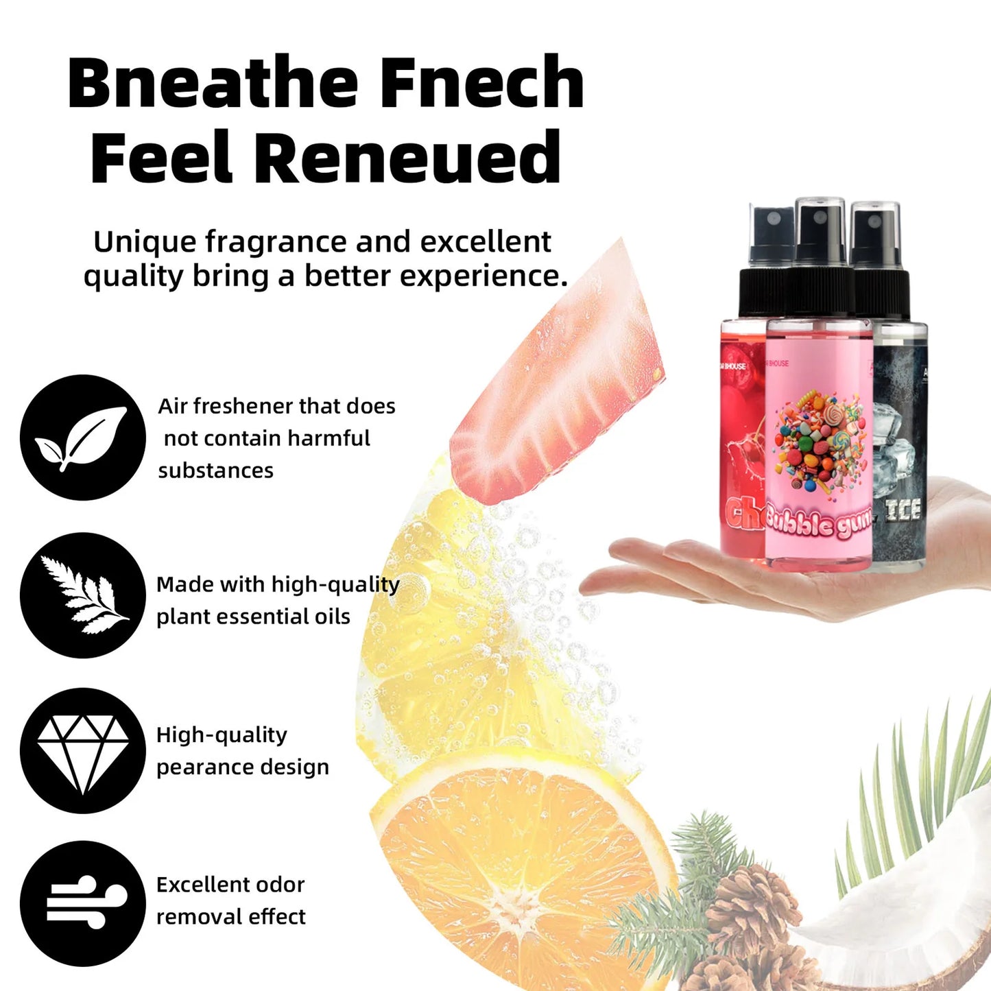 This Is a 100ML Spray Bottle of Car Air Freshener That Doubles As a Fragrance for Both Vehicles And Living Spaces. It Effectivel