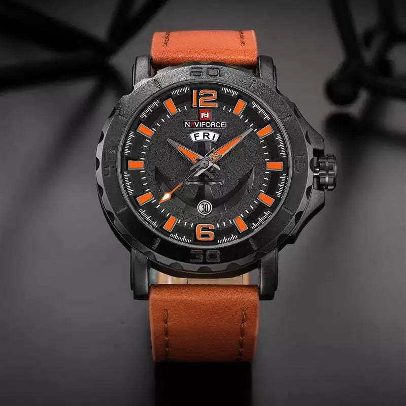 NAVIFORCE Luxury Brand Date Japan Movt Square Men Quartz Casual Watch Army Military Sports Watch Men Watches Male Leather Clock