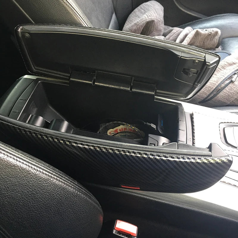 For BMW X5 X6 X7 E70 E71 F15 F16 G05 G06 G07 ABS Carbon Fiber Car Styling Center Console Lid Armrest Box Trim Protective Cover