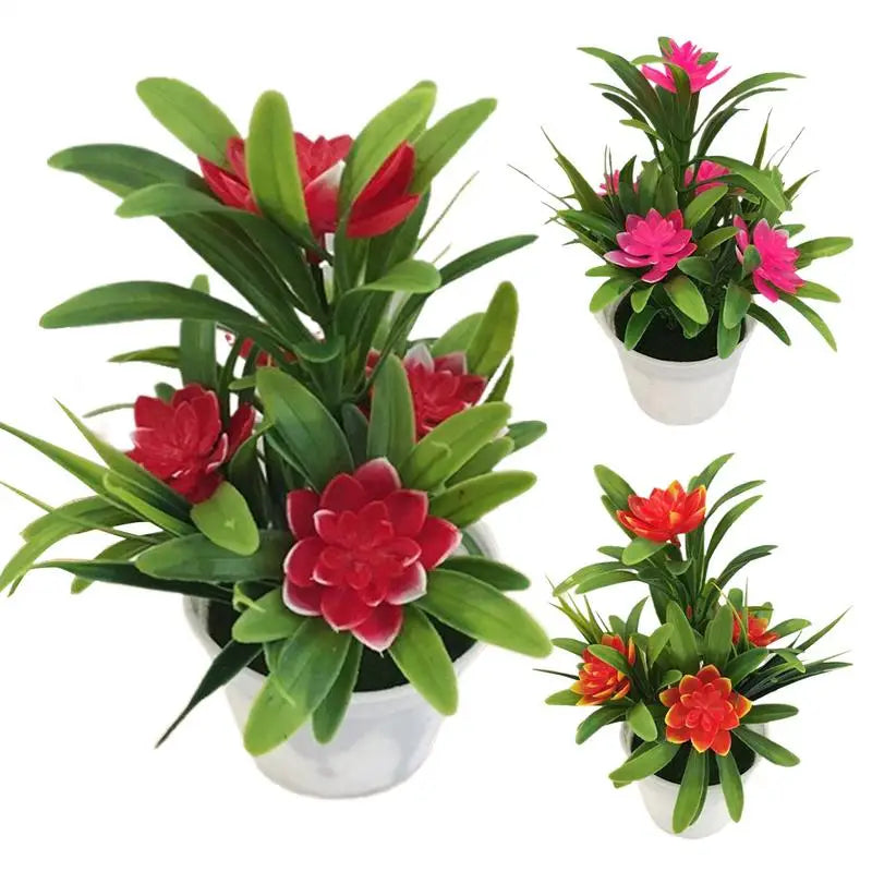 New Simulation Potted Tabletop Decoration Artificial Greenery Potted Plants Realistic Home Decor For House Tabletop Decoration