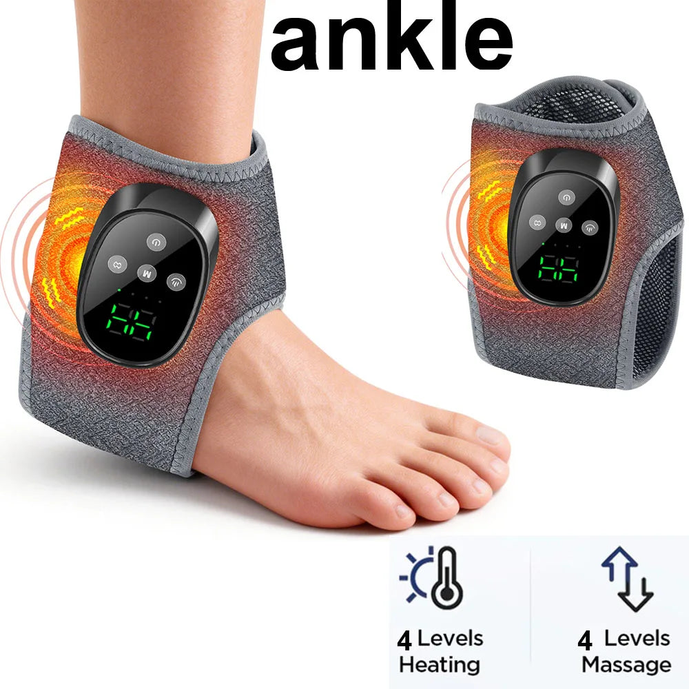 Heating Ankle Massage Belt Electric Hot Compress Vibration Massage Foot Ankle Guard Band Carpal Wrap Support Brace