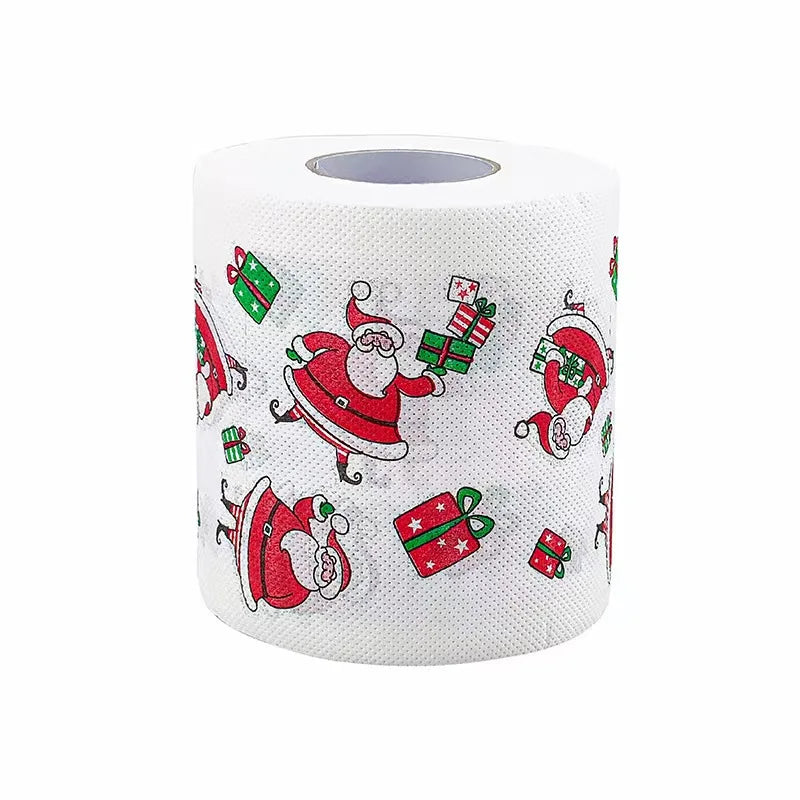 Christmas Toilet Roll Paper, Happy 2026 New Year Supplies, Xmas Tissue Roll Napkin Kitchen Tool, Home Decoration for Holidays