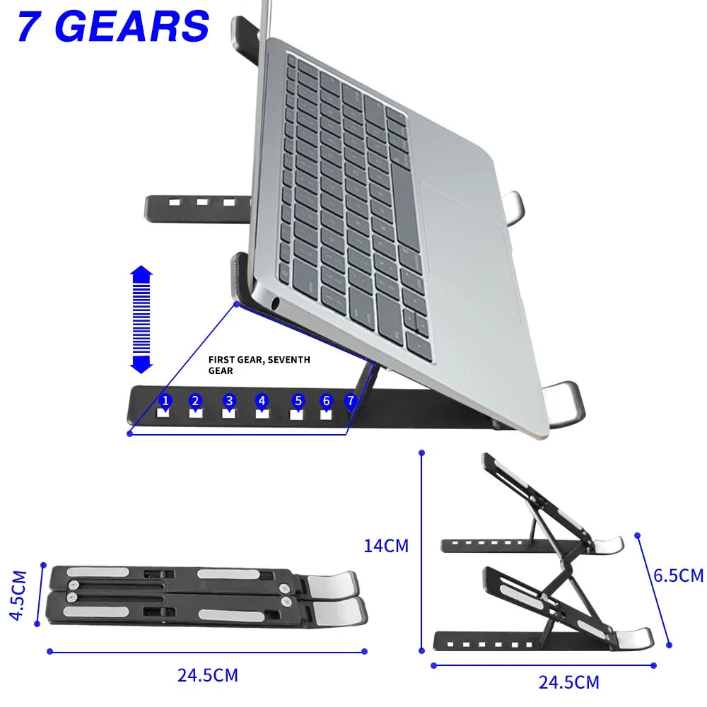 Foldable Laptop Stand 7 Levels ABS Portable Tablet Computer Bracket Universal Pad PC Holder for Macbook Apple  Air Pro Lenovo