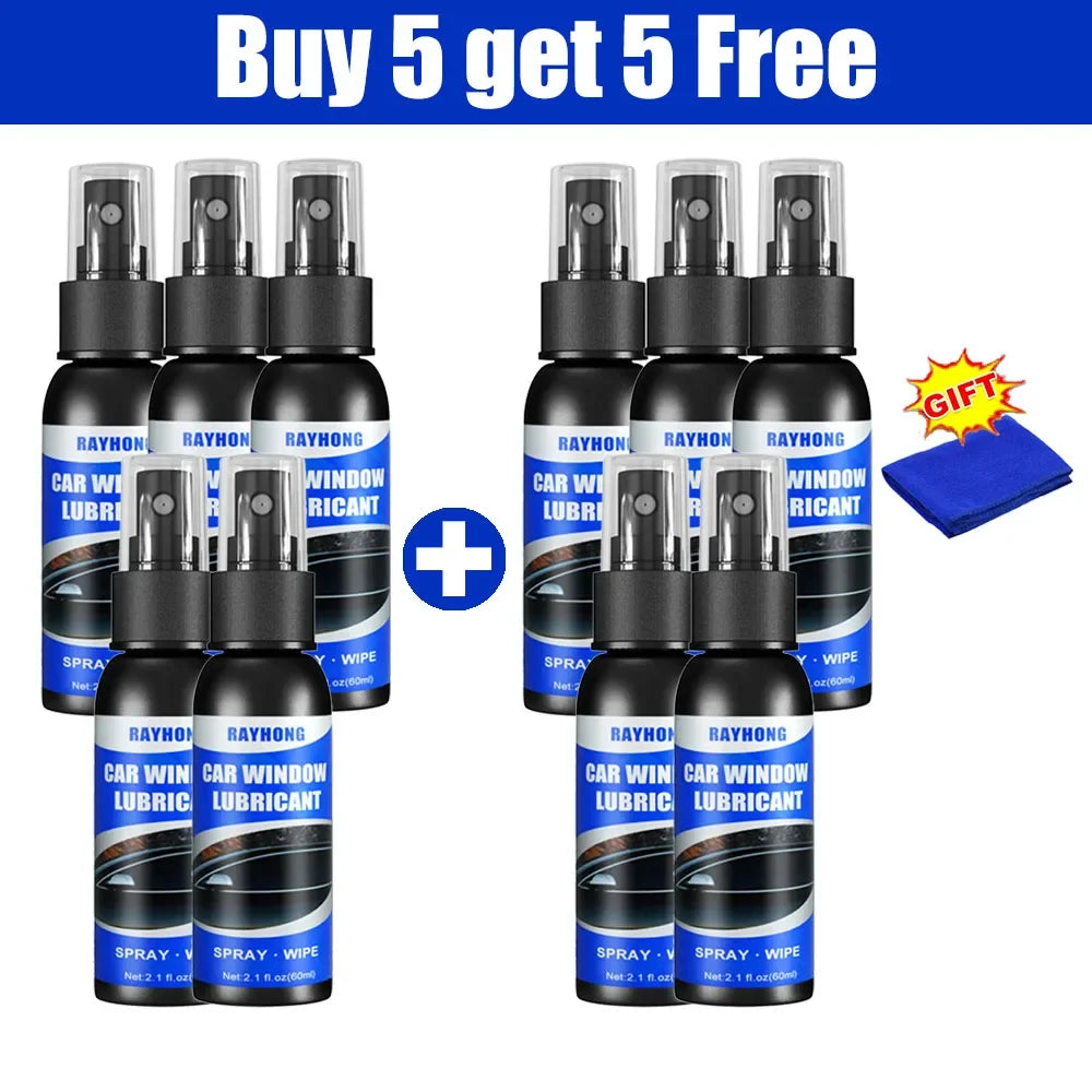 60ml Car Window Lubricant Lift Glass Sunroof Track Car Doors Sealing Strip Rubber Eliminating Abnormal Noises Lubrication Spray