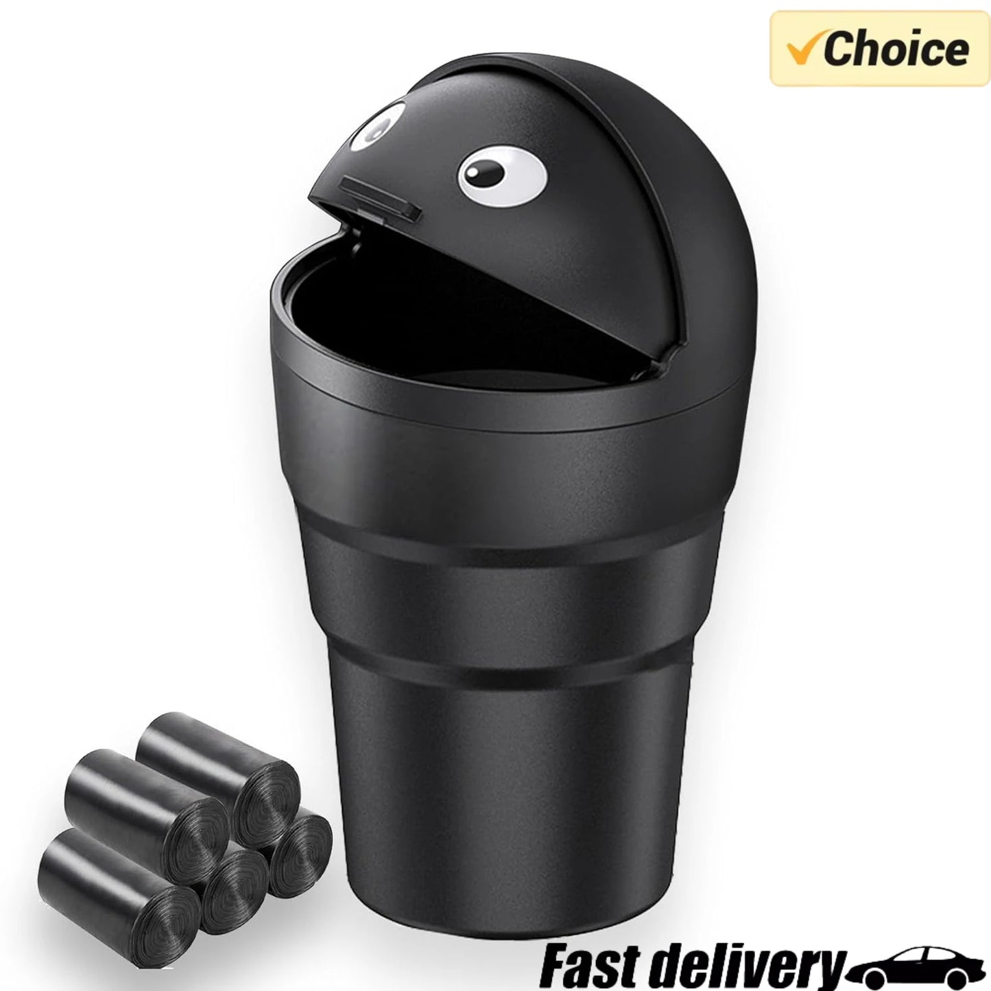 Universal Car Trash Can Auto Organizer Storage Box with Swing Lid Cute Mini Automotive Leakproof Vehicle Trash Bin for Car