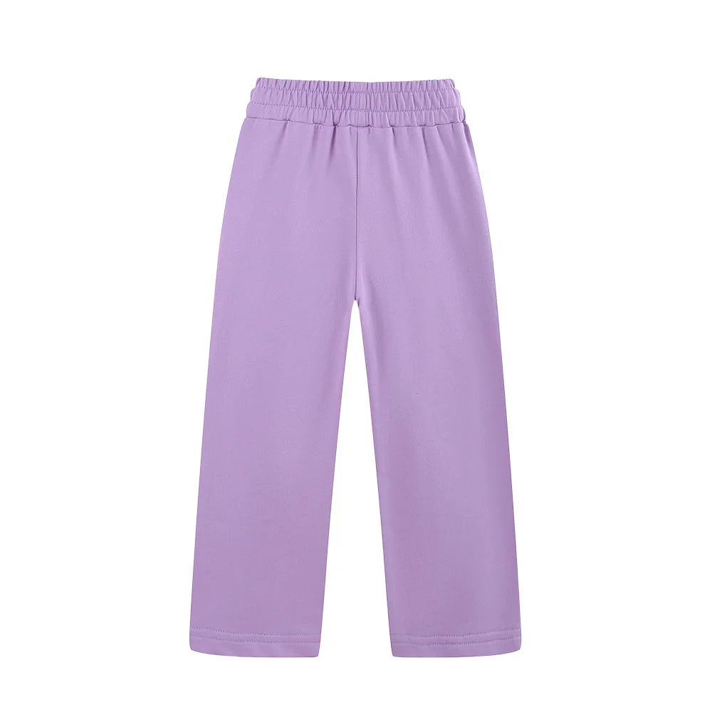 New Arrivals 2026 Girls Sweatpants Apple Embroidery Autumn Spring Children's Trousers Fashion Kids Clothing Full Length Pants