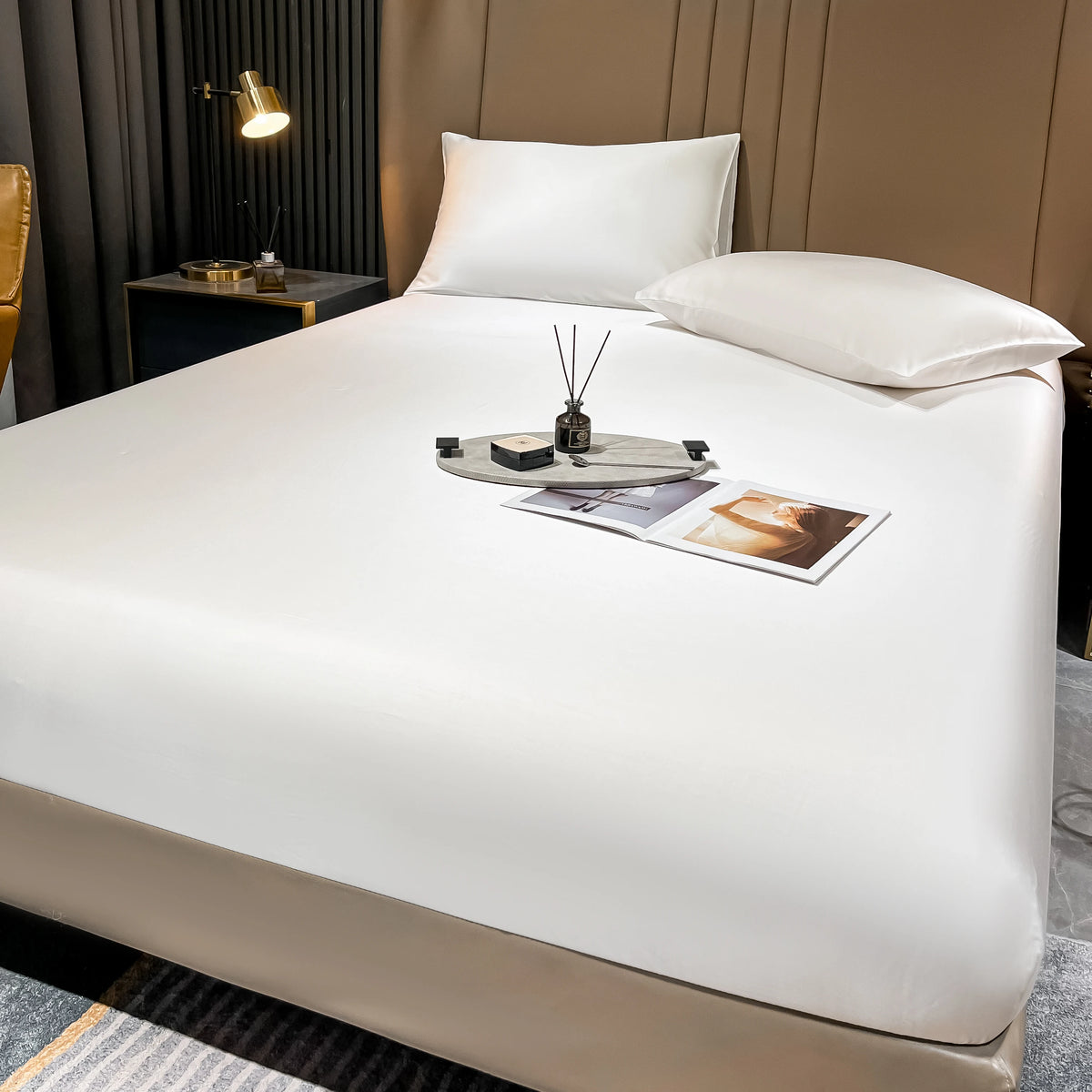Natural Mulberry Silk Bed Fitted Sheet Deep 25CM Real Silk Mattress Cover Customized Size Luxury High-End Bedding Sheets