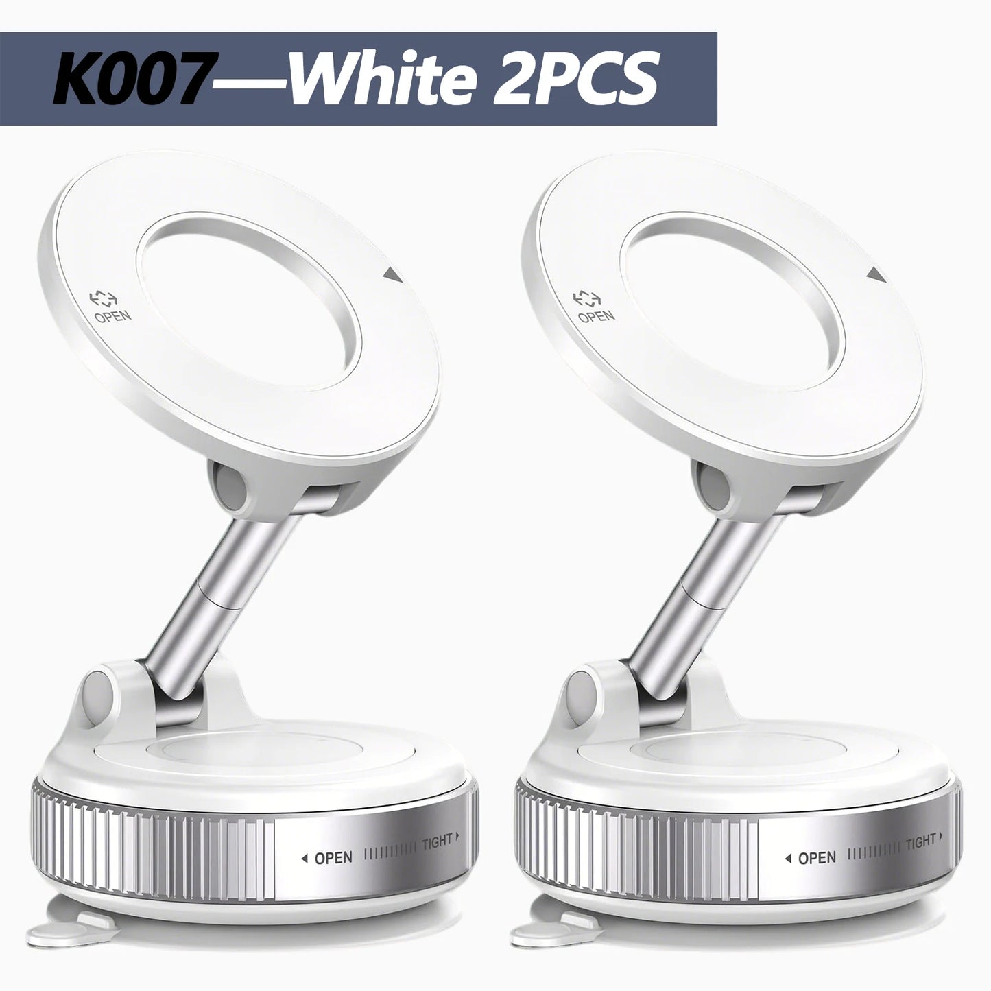 K007/K009 Strong Magnetic Car Phone Holder Foldable Design 360° Adjustable Vacuum Mount for Car/Desk/Bathroom/Universal Use