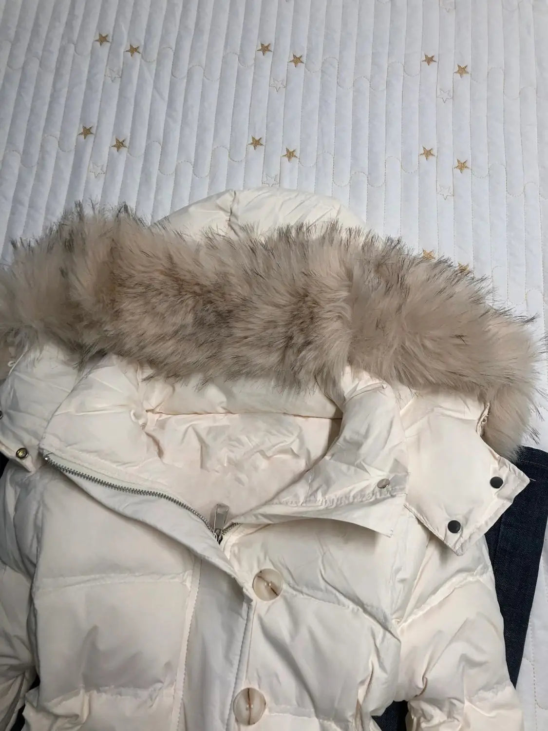 American Retro Fur Collar Warm Solid Color Women Hooded Cotton Coat Ins Winter Loose Casual Slim Cotton Coat Jackets