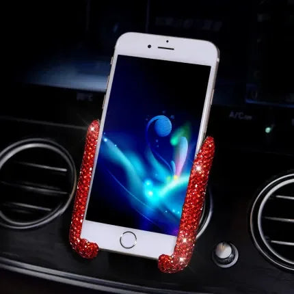 Stylish and Shiny Crystal Diamond Car Phone Holder 360° Rotatable Universal Fit for Secure Grip and Stylish Upgrades