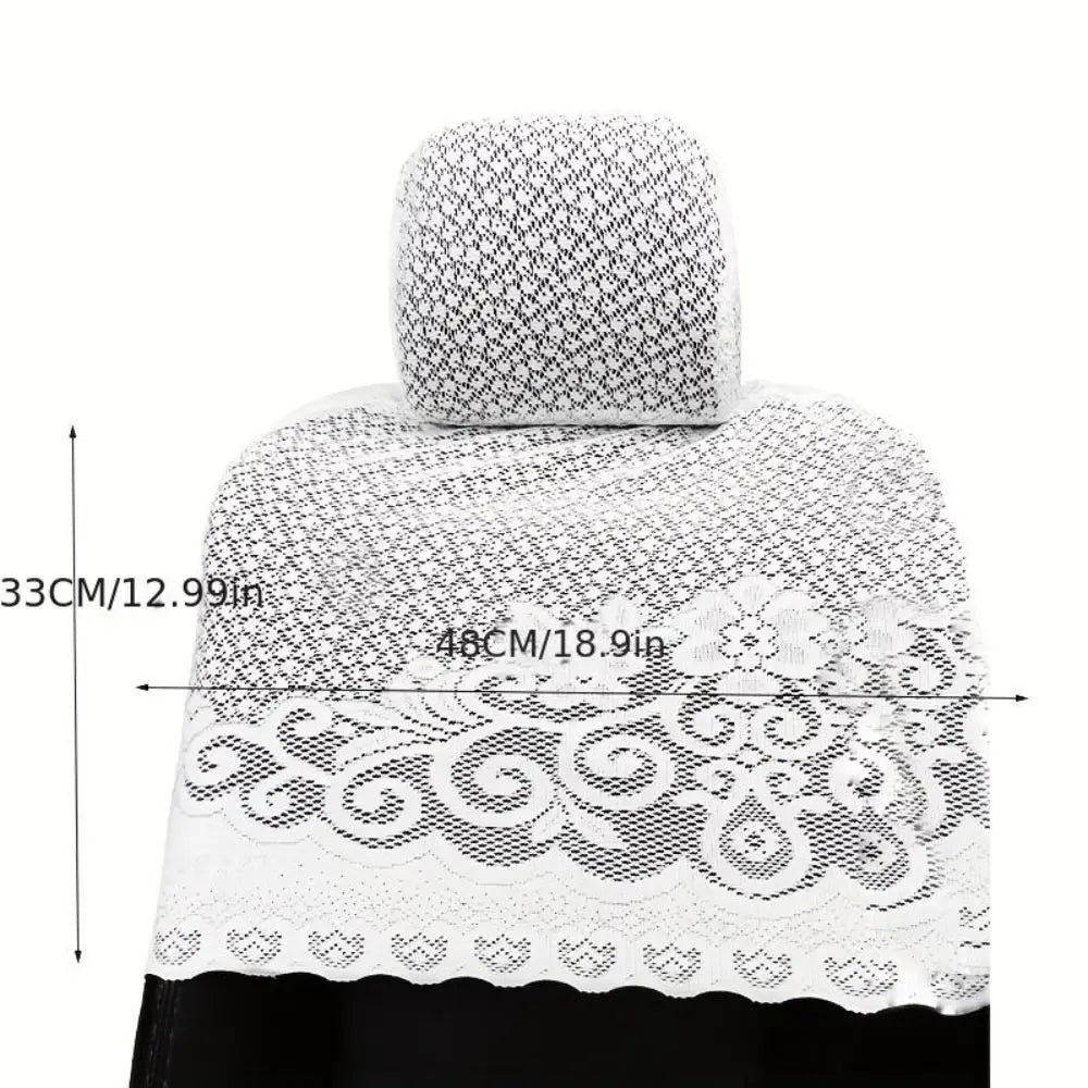 7Pcs Embroidered Car Seat Cover Lace Universal Car Half Seat Cover Breathable for Toyota Corolla Car
