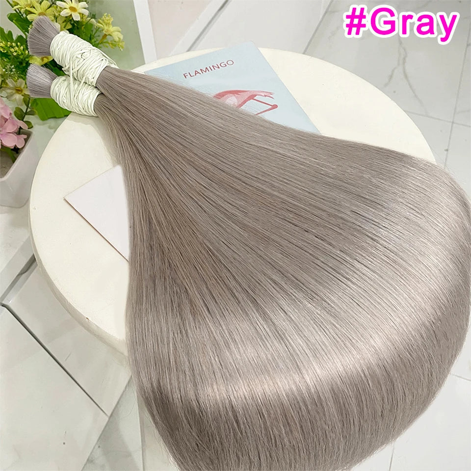No Weft Straight Bulk Braiding Hair 100% Brazilian Virgin Remy Human Hair Extensions 50g 100g Blonde 1B Color Natural Hairpiece