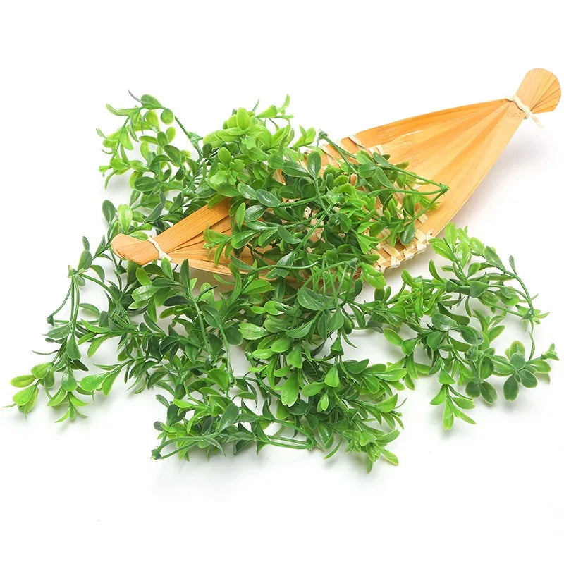 10/20/50Pcs Artificial Water Grass Fake Green Plants Foliage DIY Wreath Wall Hanging Home Wedding Party Floral Decor Ornaments