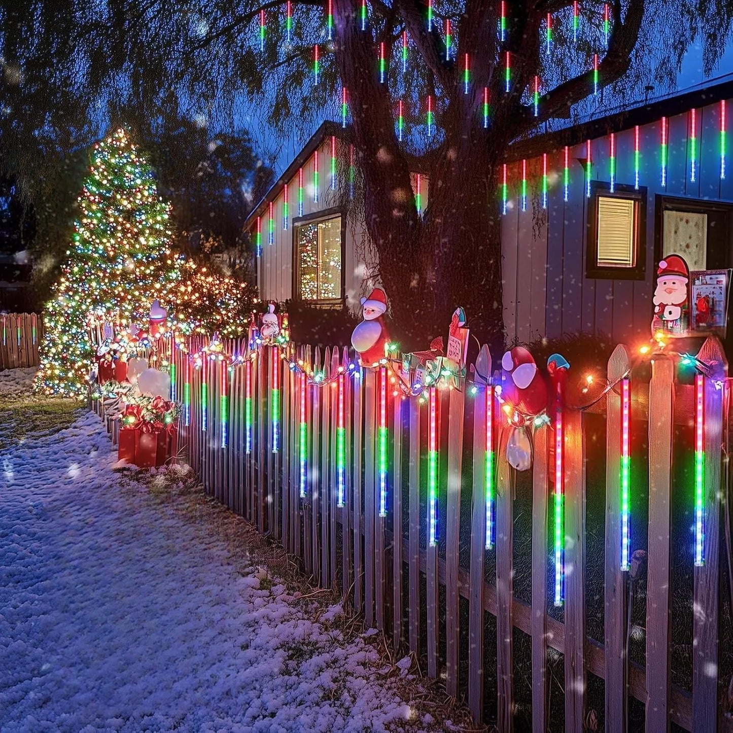 Solar LED Meteor Shower Light String Outdoor Waterproof Fairy Garden Light Christmas Wedding Decoration for Tree Garden Eave