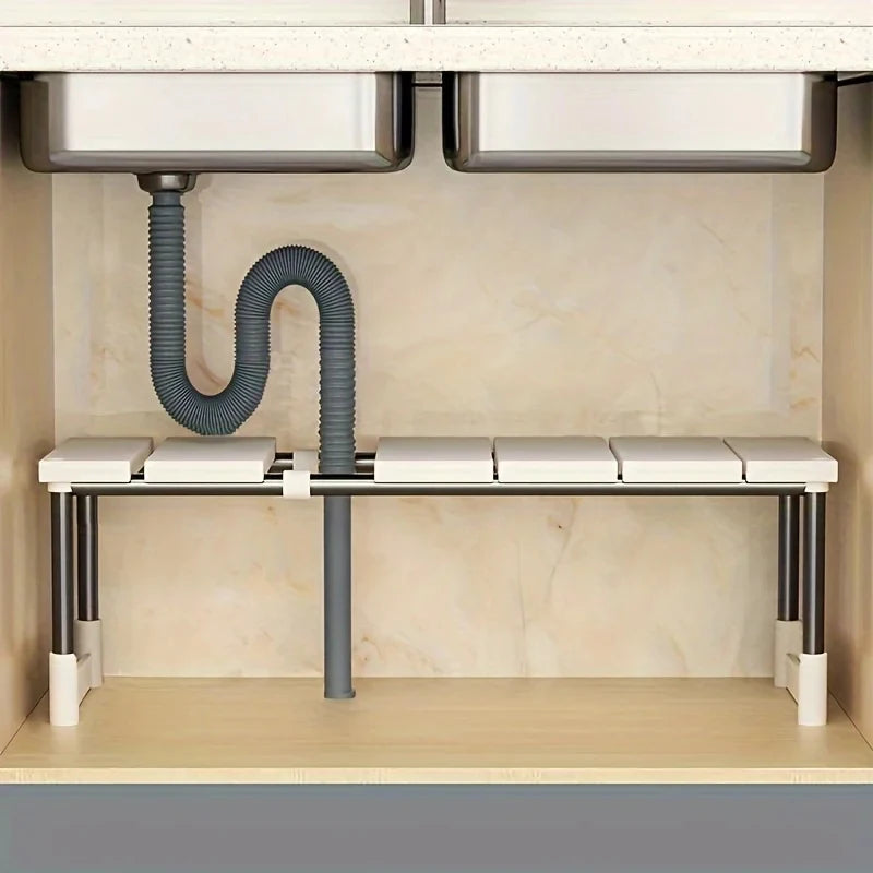 Adjustable Expandable Under Sink Storage Rack Multi-layer Cabinet Organizer Space-Saving Pot Holder for Kitchen Bathroom