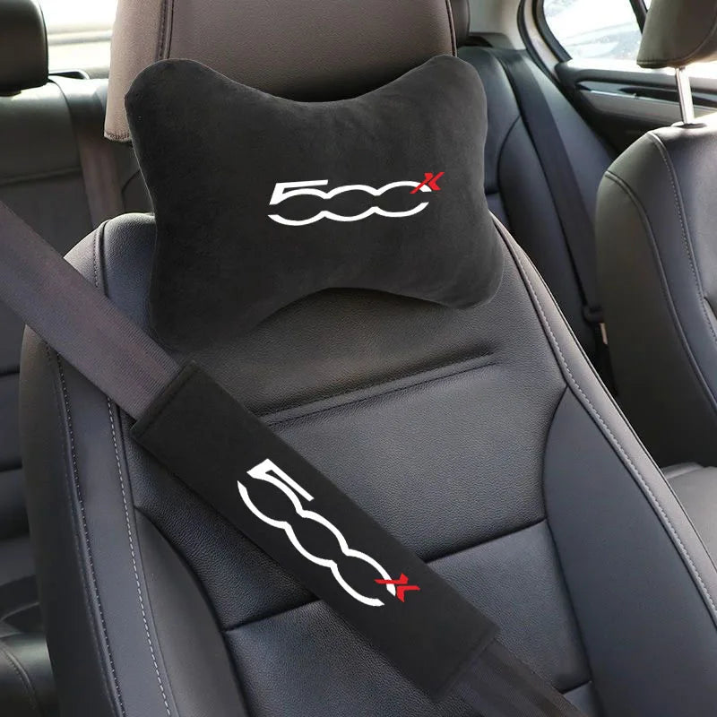 Car Headrest Neck Pillow Seat Belt Shoulder Protector for 500 500X Auto Accessories