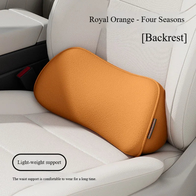 Car Seat Pillow Memory Foam Lumbar Support Breathable Back Protector Suitable for Office Chairs and Car Interior Accessories