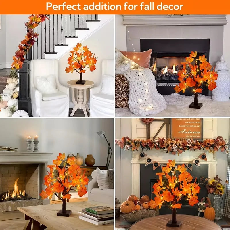 1pc 24 LED Artificial Black Birch Tree Light DIY Branches Table Lamp For Fall Gifts Home Bedroom Holiday Party Halloween Decor