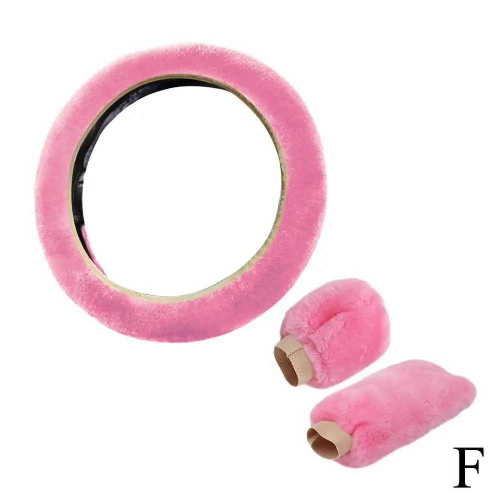 Super Soft Plush Car Steering Wheel Cover Universal Steering-Wheel On Auto The Faux 37/38cm Handlebar Fur Warm K4I7