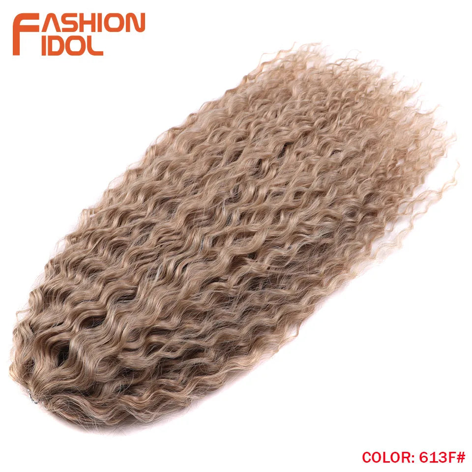 LOVE ME 22 Inch 300g/3pcs Ariel Curl Hair Water Wave Twist Crochet Hair Synthetic Ombre Rainbow Color Braiding Hair Extensions