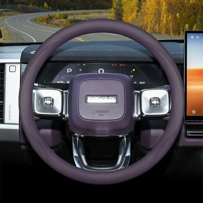High Leather Braid on Car Steering Wheel Cover Wrap for Chery iCAR V27 ,anti-slip Wear-resistant Auto Decoration Accessories