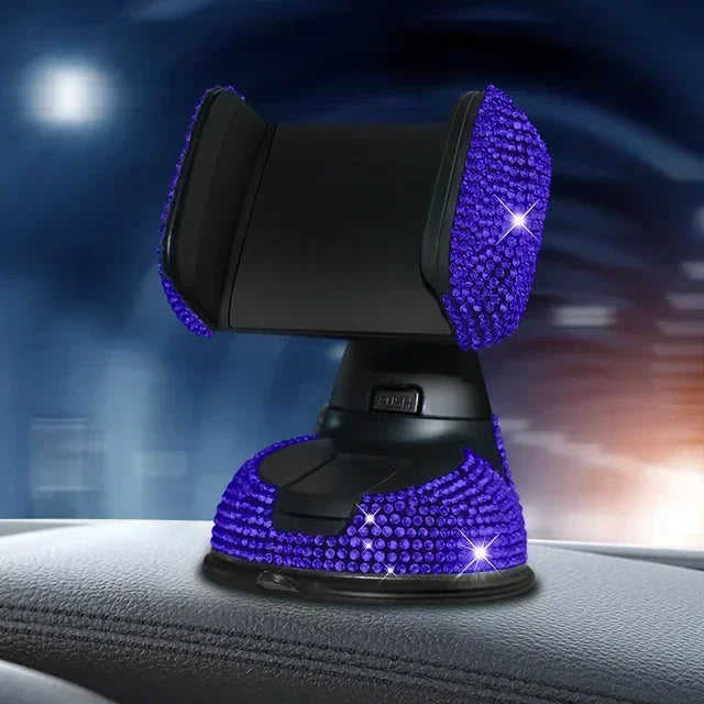 Rhinestone Crystal Car Cell Phone Holder Phone Mount Pink Flexible Table Stand Mount Bling Car Accessories Interior for Woman