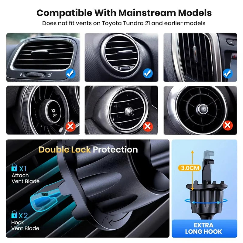 Car Phone Holder Gravity Car Air Vent Hook Clip Mount Smartphone GPS Car Stand Bracket Support in Car For iPhone Samsung Huawei