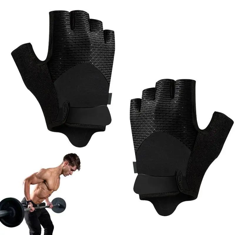 Workout Gloves For Men Breathable Workout Gloves With Firm Grip Full Palm Protection Padded Mittens Lightweight Exercise Gear