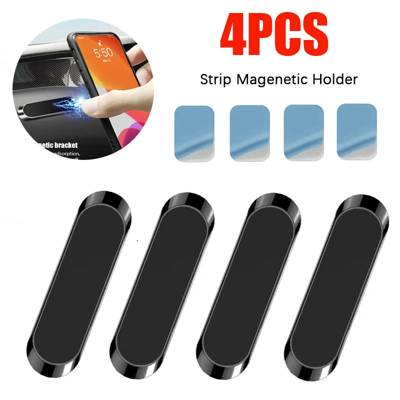 Magnetic Car Phone Holder Dashboard Mini Strip Shape Stand For iPhone Samsung Xiaomi Metal Magnet GPS Car Mount for Wall