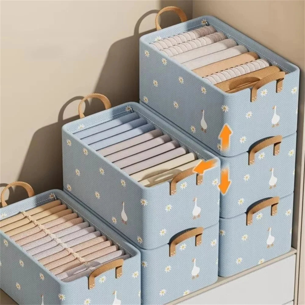 Household Organizer Foldable Clothes and Miscellaneous Items Storage Box with Steel Frame Wardrobe Organization and Storage