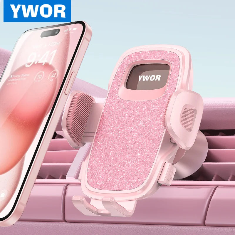 YWOR Car Phone Holder Vent [Big Phone Friendly Panel] Car Vent Phone Mount for Car Air Vent 360° Rotate Hands Free Cell Phone Ho