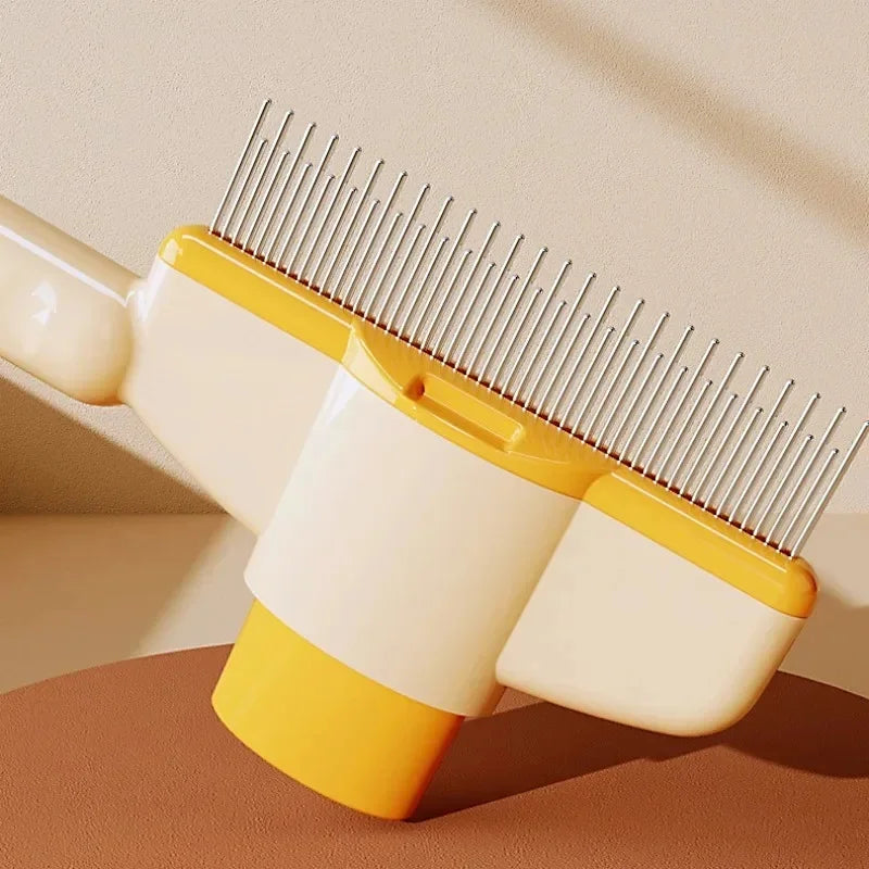 Self Cleaning Pet Hair Remover Brush One Button Slicker Comb for Dogs Cats Grooming Deshedding Massage Tool