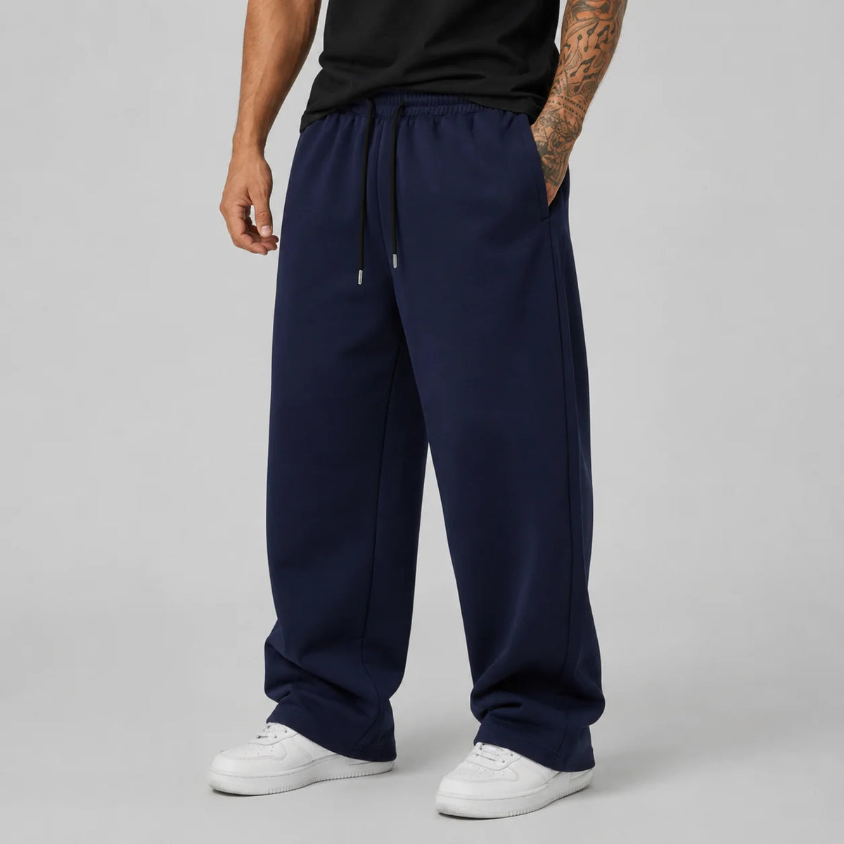 Men's Summer Sweatpants 6 Colors Wide Leg Sports Pants Comfortable Drawstring Elastic Waist Casual Gym Joggers Daily Streetwear