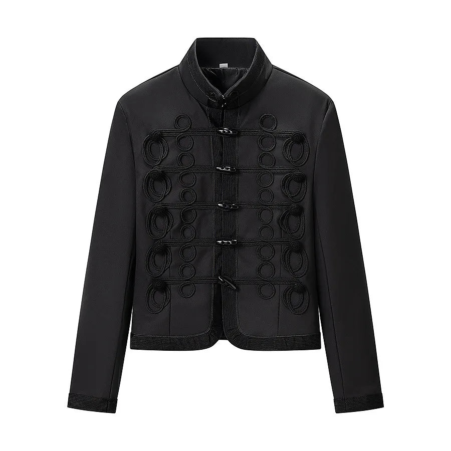 KADUWAKI Graceful Women's Jacket O-neck Full Sleeve Chinese Knot Female Napoleon Jackets Spring New Chic High Street Lady Coats