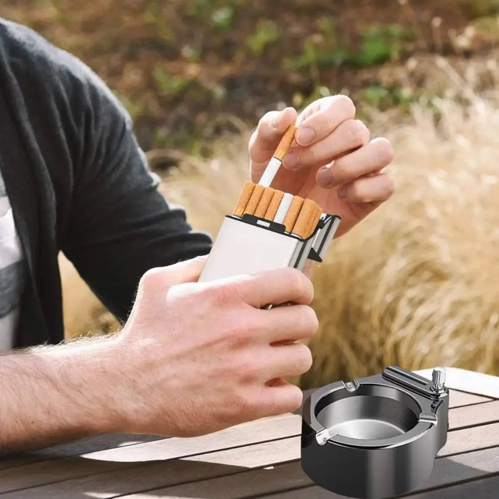Aluminum Plastic Tobacco Holder Box Portable King Size Regular Cigarette Storage Container Outdoor Daily Smoking Accessories