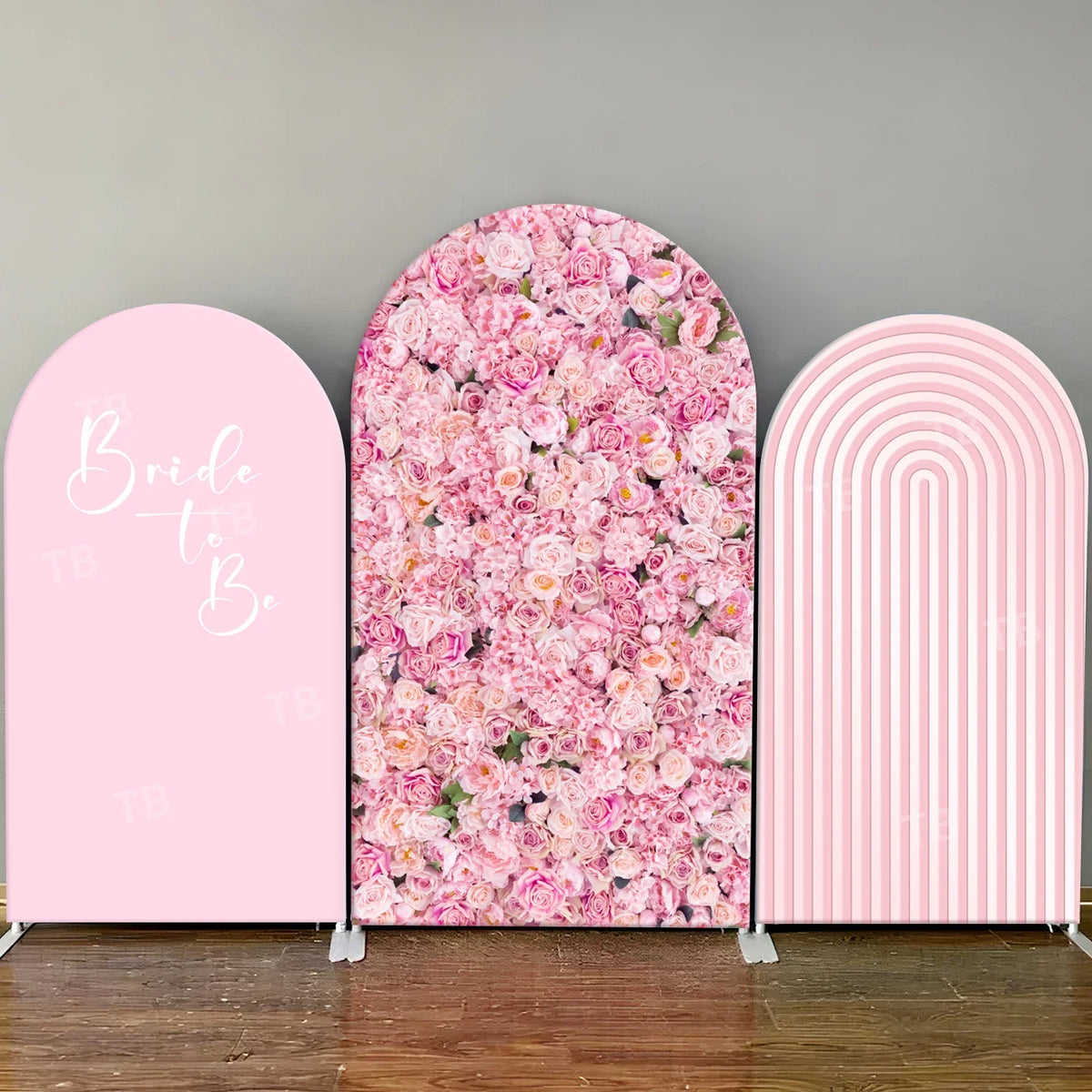 Pink Rose Flower Design Arch Backdrop Cover for Floral Wedding Bride Girl Birthday Party Decor Photo Background Wall Supplies