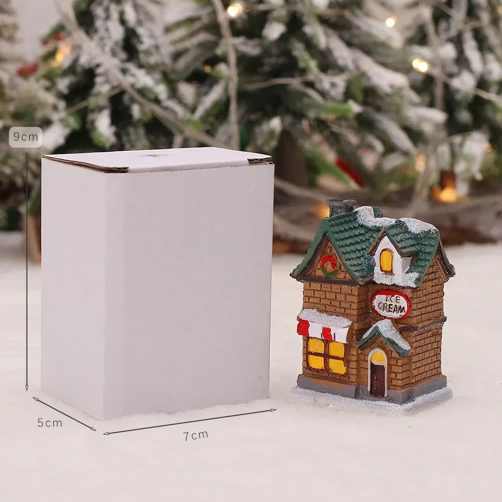 1~6pcs 2026 Christmas Ornaments LED Night Light Luminous Castle Snow House Sculpture Xmas Decoration for Home New Year Navidad