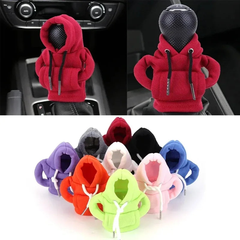 VIKEFON Car Gear Shift Washable Hoodie Decoration Funny Car Shift Lever Handle Kit Creative Universal Car Interior Accessories