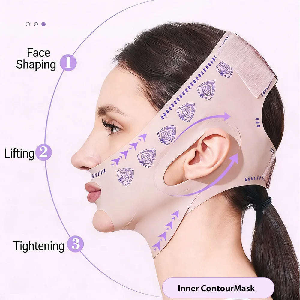 V Face Lifting Belt V Shape Double Chin Reducer Slimming Chin Strap V Line Face Shaper Face Slimming Bandage Skin Care Beauty