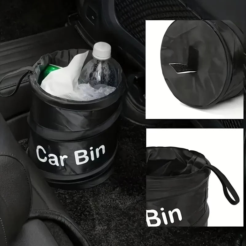 Foldable Portable Trash Can Leakproof Polyamide Hanging Waste Bin for Car Home Office Camping Travel Outdoor Use