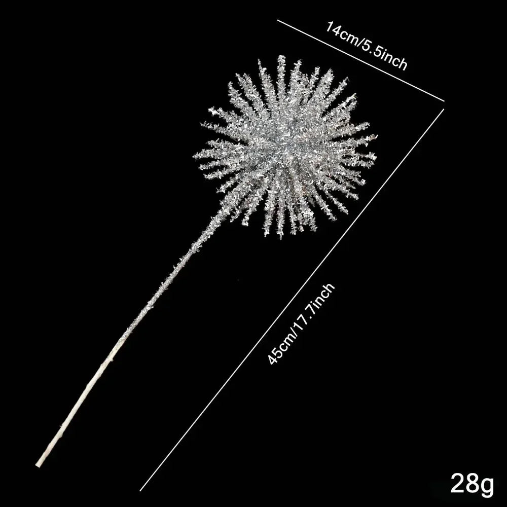 Plastic Christmas Artificial Flowers Glitter 50cm Xmas Decorative Flowers Simulated DIY Floral Arrangements