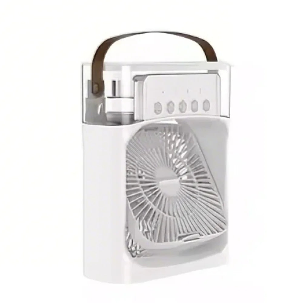3 In 1 Mini Portable Air Cooler Fan 5-Hole Humidifier LED Night Light 1-3H Timer Personal Desktop Cooling Device For Home Office