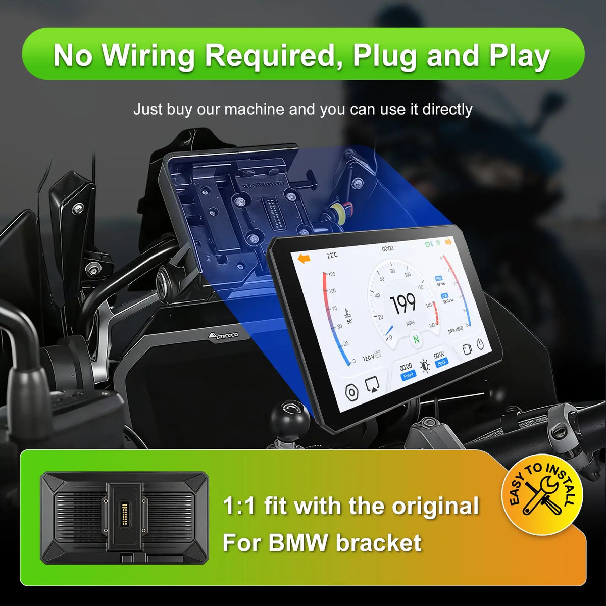 7Inch For BMW Motorrad Motorcycle Wireless CarPlay Android Auto Display Screen GPS Navigator Magic Wheel R1200GS R1250GS R1300GS