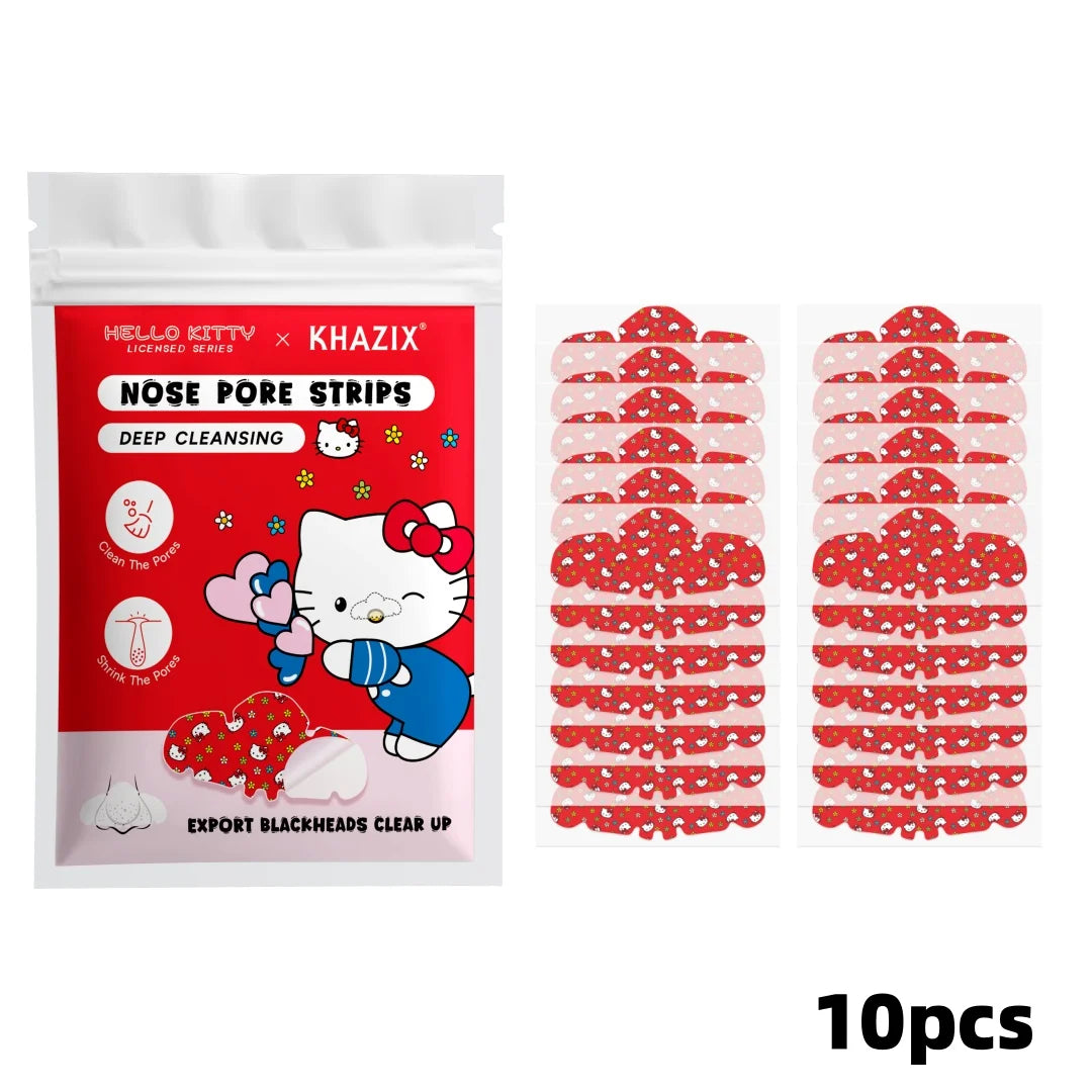 10pcs Hello Kitty Nose Pore Strips 10PCS Cute Cartoon Design Nose Stickers Kawaii Beauty Care Gift for Women