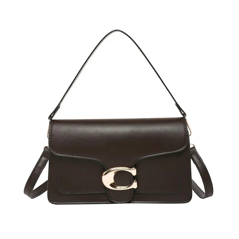 2026 New Niche Luxury Solid Color Tote Bag Retro Simple Square Bag Fashion Versatile Messenger Bag