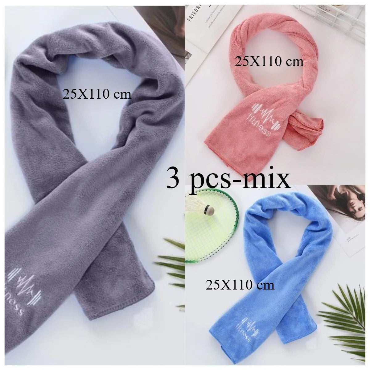 Super Absorbent Quick-Dry Sports Towel Lightweight Microfiber for Gym Running Basketball Outdoor Camping Travel 1/3pc