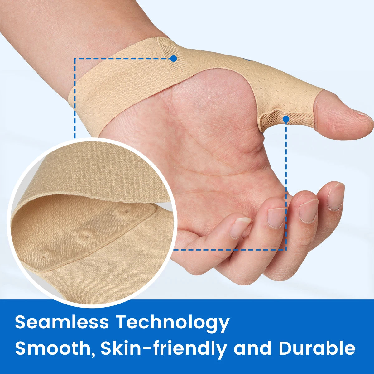 VELPEAU Elastic Thumb Support Sleeve for Mild Tenosynovitis Pain and Isolate Skin, Thumb Compression Sleeve Ambidextrous Design